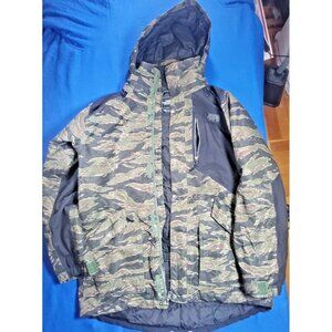 The North Face Camo Black Hooded Jacket Insulated Men's Medium